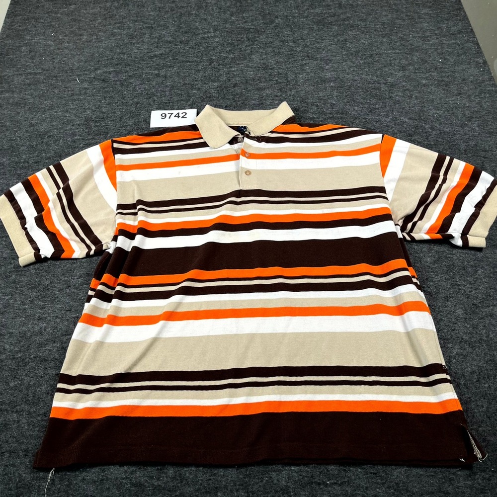 Old Skool Performance Polo Shirt Mens 3XL Multicolor Striped Golf Tennis Casual